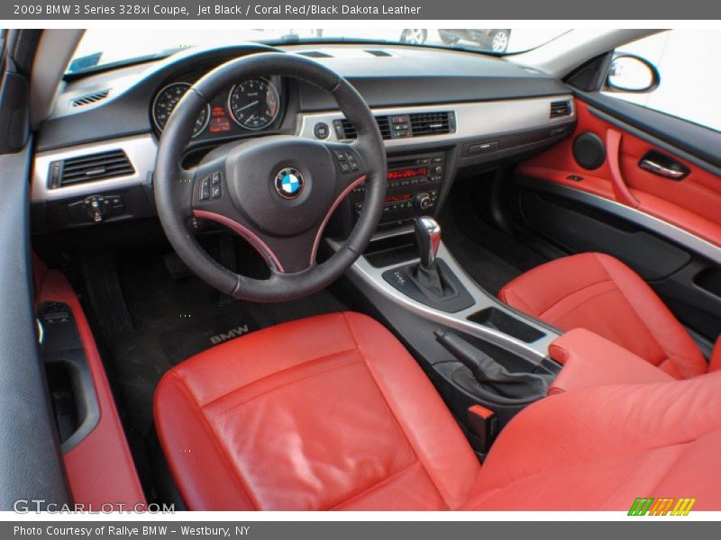 Jet Black / Coral Red/Black Dakota Leather 2009 BMW 3 Series 328xi Coupe