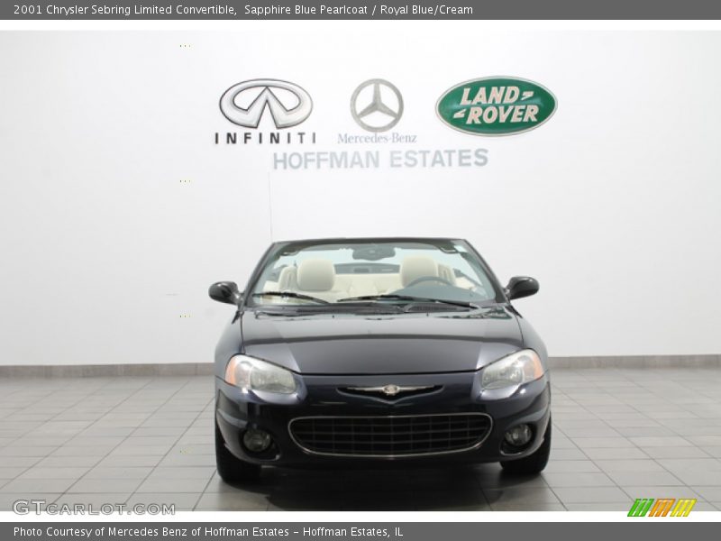 Sapphire Blue Pearlcoat / Royal Blue/Cream 2001 Chrysler Sebring Limited Convertible
