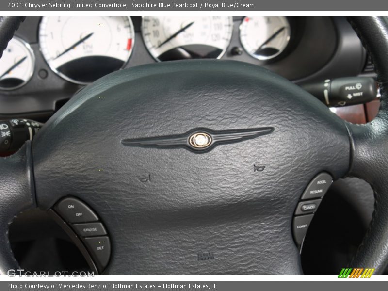 Sapphire Blue Pearlcoat / Royal Blue/Cream 2001 Chrysler Sebring Limited Convertible