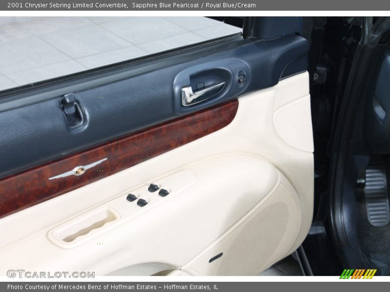 Sapphire Blue Pearlcoat / Royal Blue/Cream 2001 Chrysler Sebring Limited Convertible