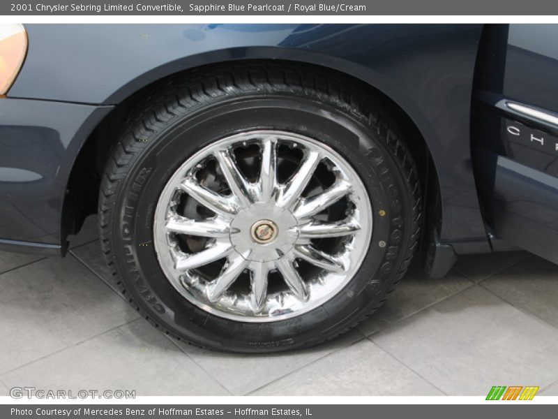Sapphire Blue Pearlcoat / Royal Blue/Cream 2001 Chrysler Sebring Limited Convertible
