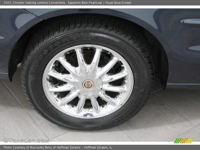 Sapphire Blue Pearlcoat / Royal Blue/Cream 2001 Chrysler Sebring Limited Convertible