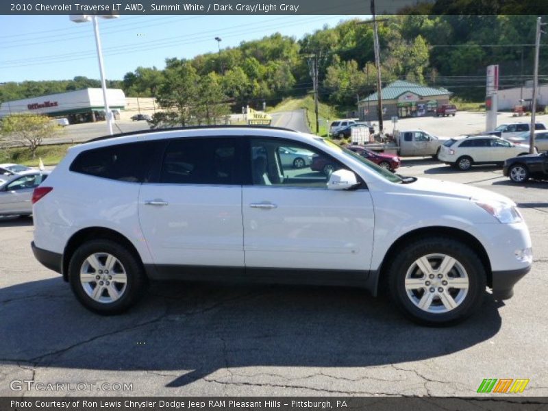 Summit White / Dark Gray/Light Gray 2010 Chevrolet Traverse LT AWD