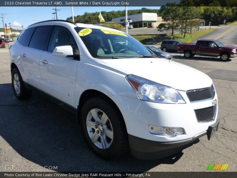 Summit White / Dark Gray/Light Gray 2010 Chevrolet Traverse LT AWD