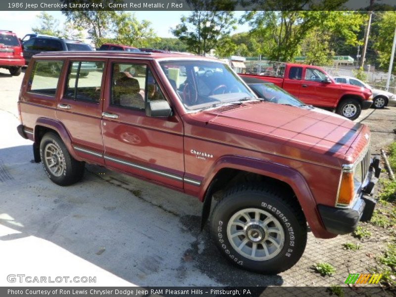 Garnet Red Metallic / Red 1986 Jeep Cherokee Larado 4x4