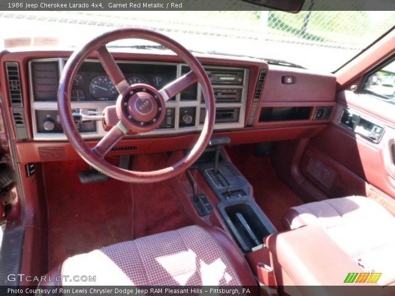 Garnet Red Metallic / Red 1986 Jeep Cherokee Larado 4x4