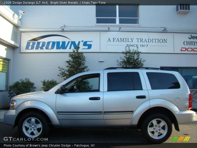 Bright Silver Metallic / Khaki Two-Tone 2008 Dodge Durango SLT 4x4