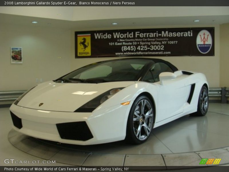 Bianco Monocerus / Nero Perseus 2008 Lamborghini Gallardo Spyder E-Gear