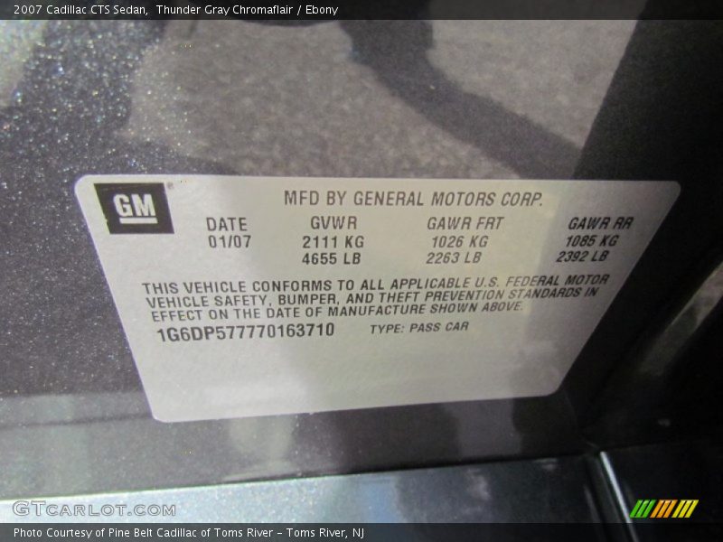 Thunder Gray Chromaflair / Ebony 2007 Cadillac CTS Sedan