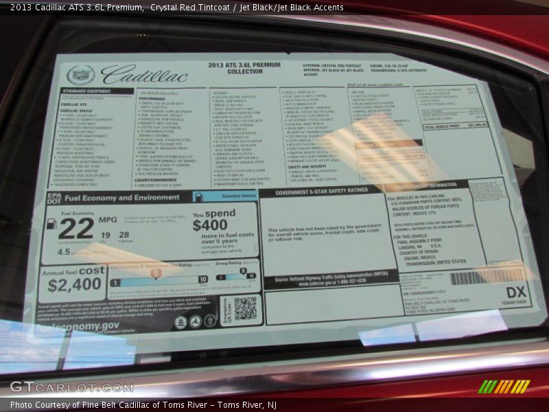  2013 ATS 3.6L Premium Window Sticker
