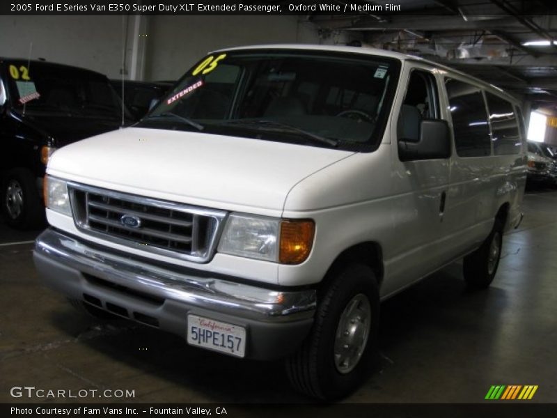 Oxford White / Medium Flint 2005 Ford E Series Van E350 Super Duty XLT Extended Passenger