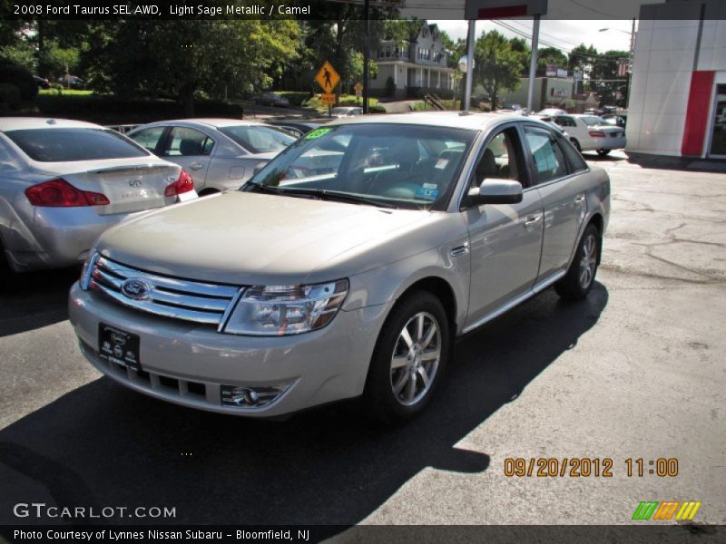 Light Sage Metallic / Camel 2008 Ford Taurus SEL AWD