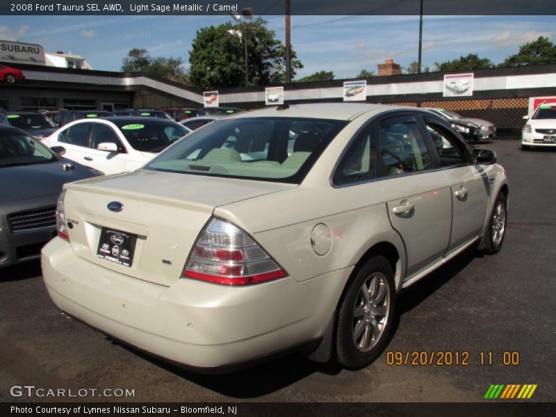 Light Sage Metallic / Camel 2008 Ford Taurus SEL AWD