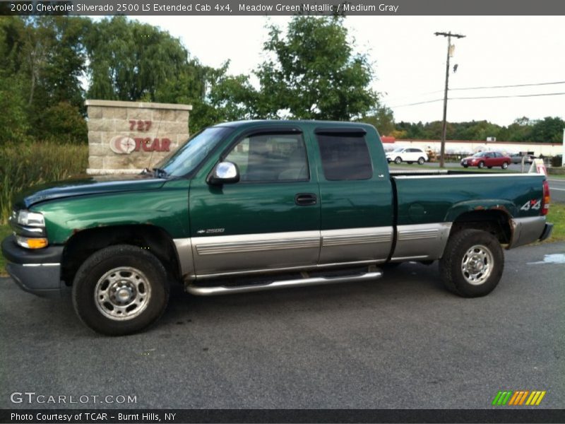 Meadow Green Metallic / Medium Gray 2000 Chevrolet Silverado 2500 LS Extended Cab 4x4