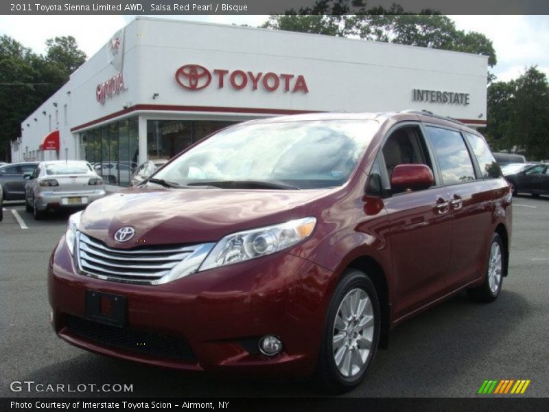 Salsa Red Pearl / Bisque 2011 Toyota Sienna Limited AWD