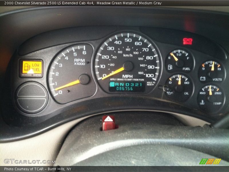 Meadow Green Metallic / Medium Gray 2000 Chevrolet Silverado 2500 LS Extended Cab 4x4