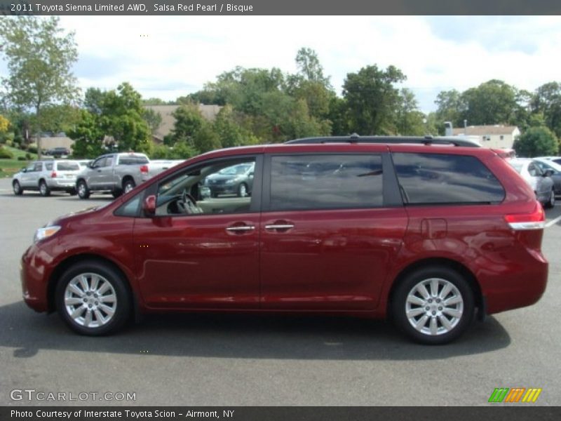 Salsa Red Pearl / Bisque 2011 Toyota Sienna Limited AWD