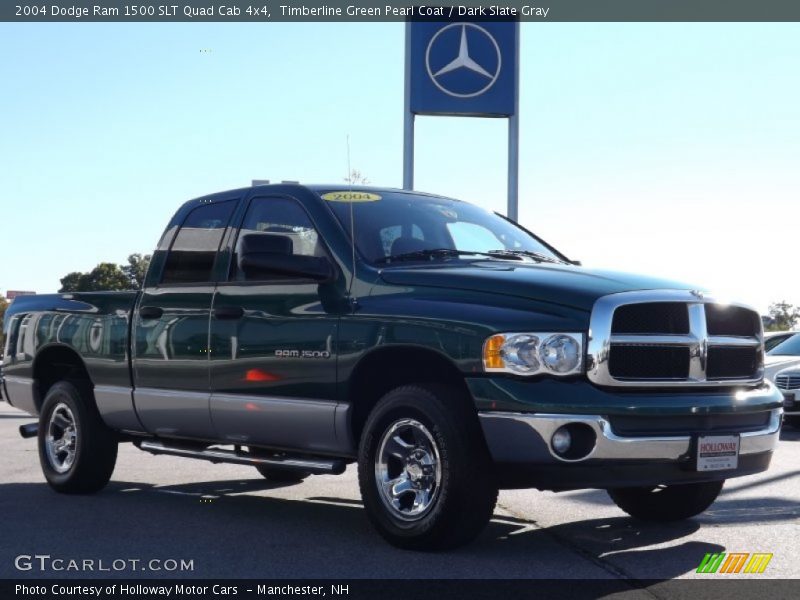 Timberline Green Pearl Coat / Dark Slate Gray 2004 Dodge Ram 1500 SLT Quad Cab 4x4