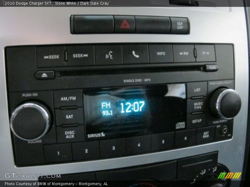 Stone White / Dark Slate Gray 2010 Dodge Charger SXT