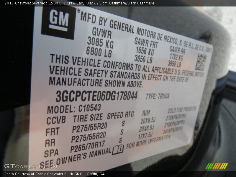 Black / Light Cashmere/Dark Cashmere 2013 Chevrolet Silverado 1500 LTZ Crew Cab