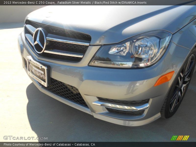 Palladium Silver Metallic / Black/Red Stitch w/DINAMICA Inserts 2013 Mercedes-Benz C 250 Coupe