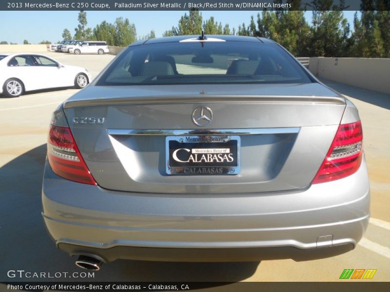 Palladium Silver Metallic / Black/Red Stitch w/DINAMICA Inserts 2013 Mercedes-Benz C 250 Coupe
