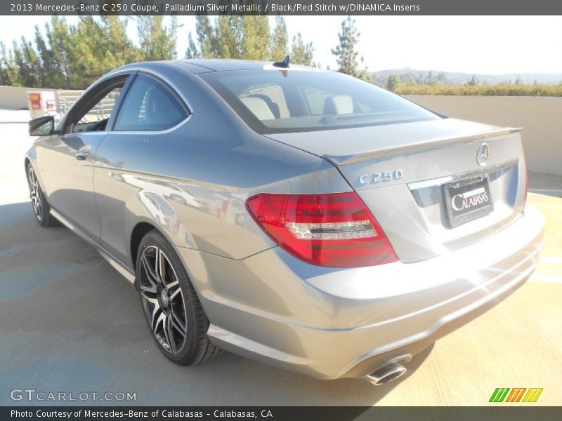 Palladium Silver Metallic / Black/Red Stitch w/DINAMICA Inserts 2013 Mercedes-Benz C 250 Coupe