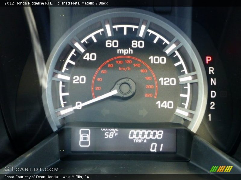 Polished Metal Metallic / Black 2012 Honda Ridgeline RTL