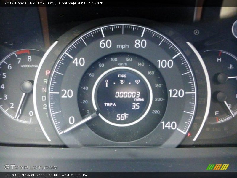 Opal Sage Metallic / Black 2012 Honda CR-V EX-L 4WD