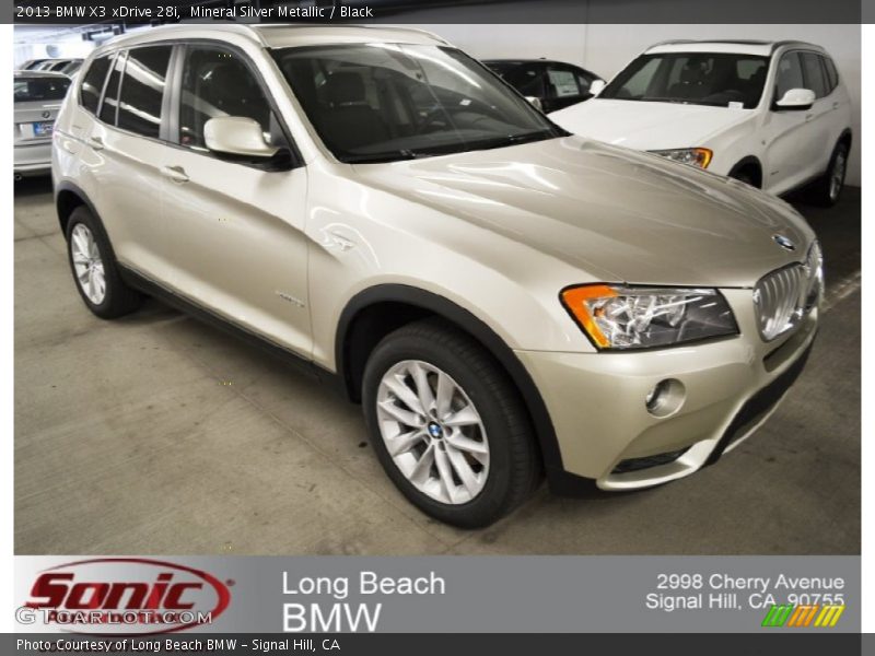 Mineral Silver Metallic / Black 2013 BMW X3 xDrive 28i