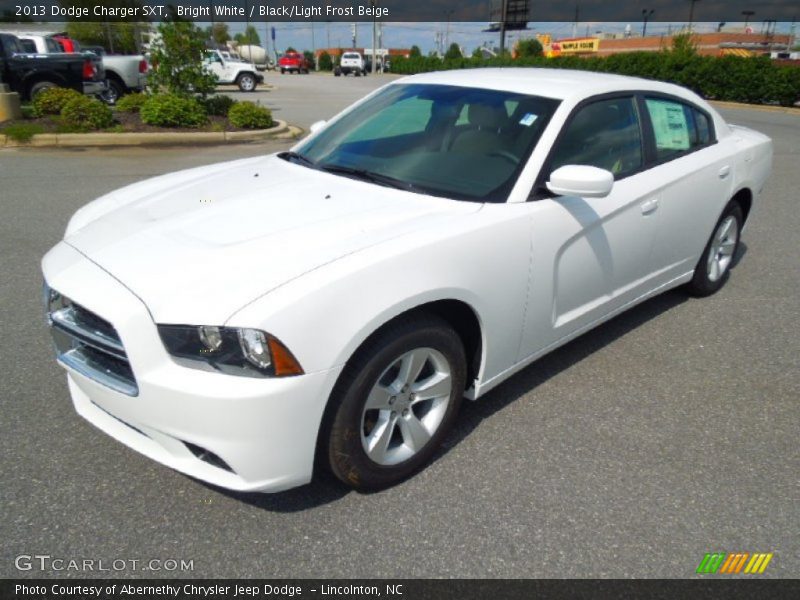Bright White / Black/Light Frost Beige 2013 Dodge Charger SXT