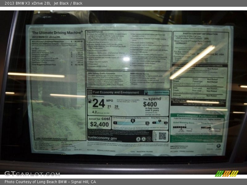 Jet Black / Black 2013 BMW X3 xDrive 28i