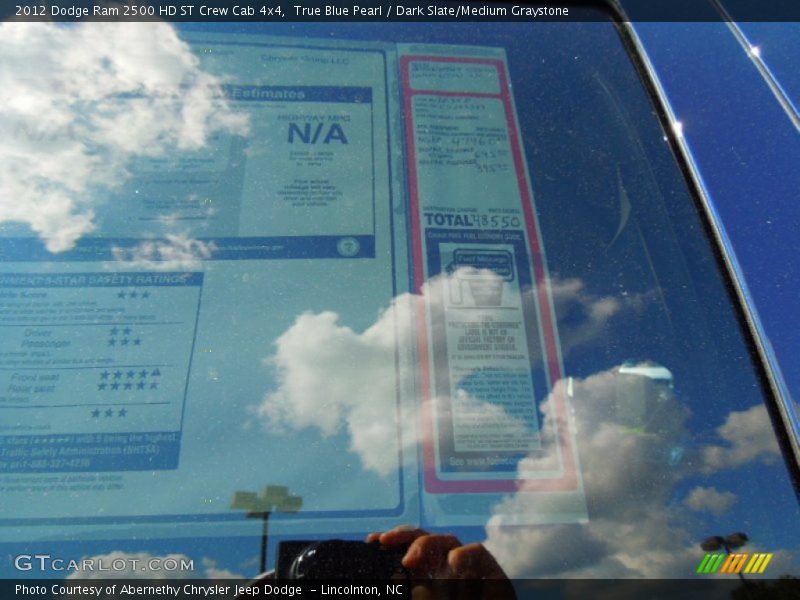 True Blue Pearl / Dark Slate/Medium Graystone 2012 Dodge Ram 2500 HD ST Crew Cab 4x4