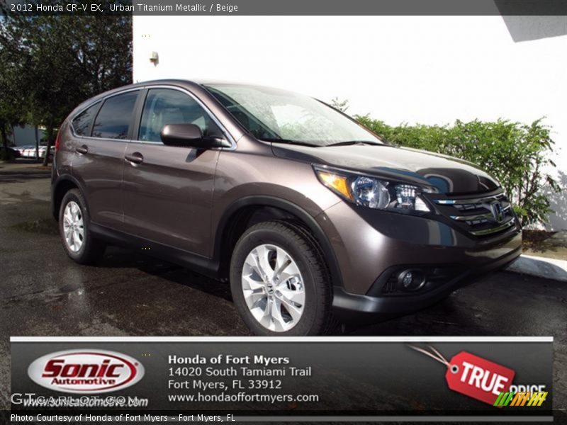 Urban Titanium Metallic / Beige 2012 Honda CR-V EX