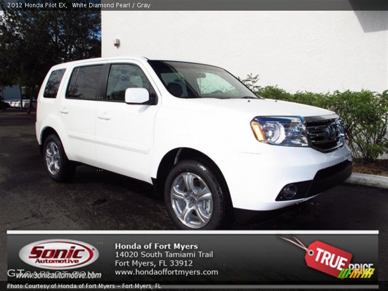 White Diamond Pearl / Gray 2012 Honda Pilot EX