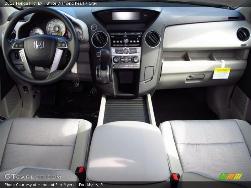 White Diamond Pearl / Gray 2012 Honda Pilot EX