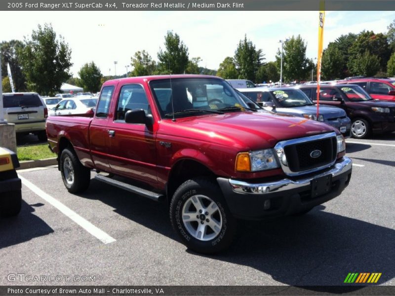 Toreador Red Metallic / Medium Dark Flint 2005 Ford Ranger XLT SuperCab 4x4