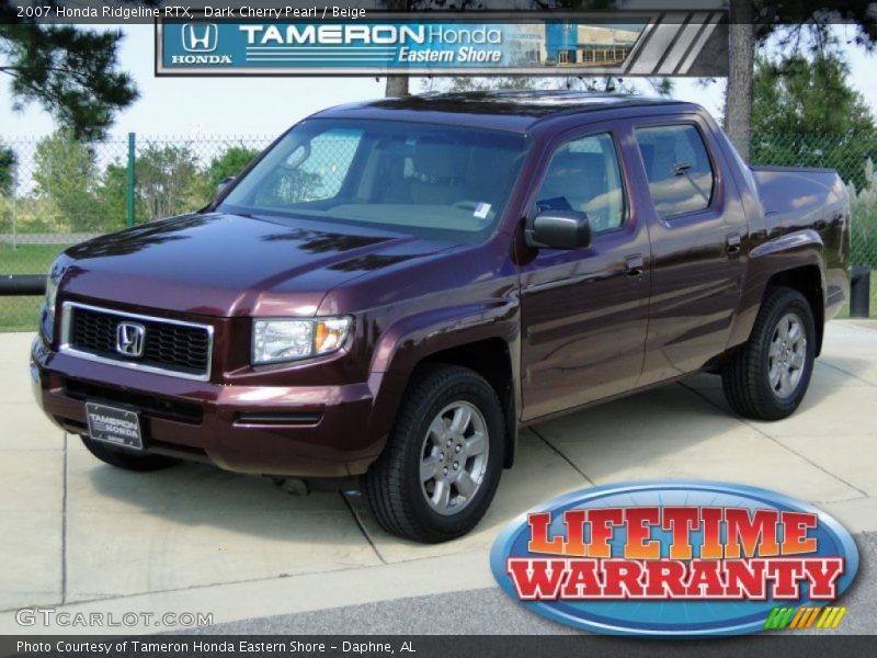 Dark Cherry Pearl / Beige 2007 Honda Ridgeline RTX
