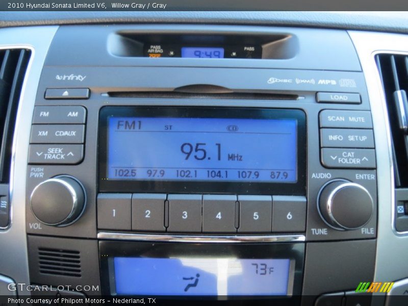 Willow Gray / Gray 2010 Hyundai Sonata Limited V6