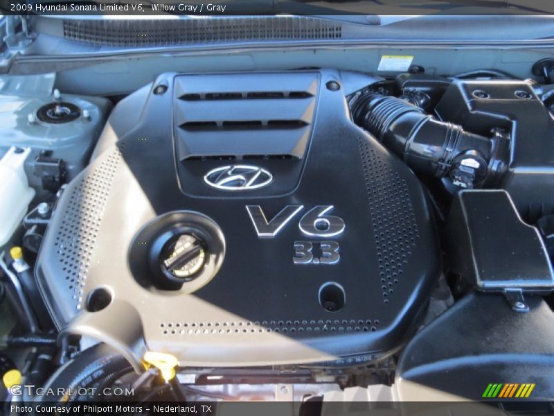 Willow Gray / Gray 2009 Hyundai Sonata Limited V6