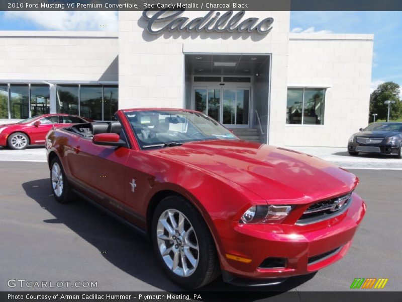 Red Candy Metallic / Charcoal Black 2010 Ford Mustang V6 Premium Convertible