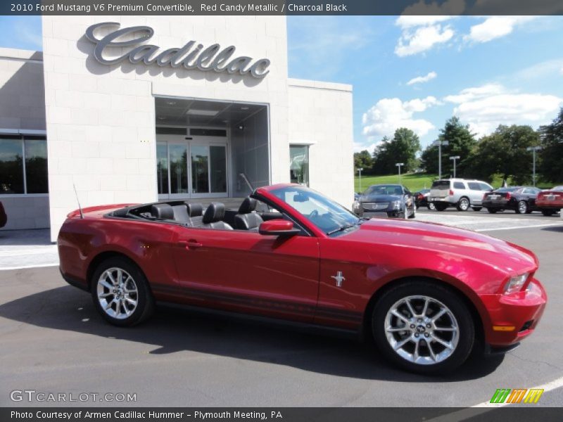 Red Candy Metallic / Charcoal Black 2010 Ford Mustang V6 Premium Convertible