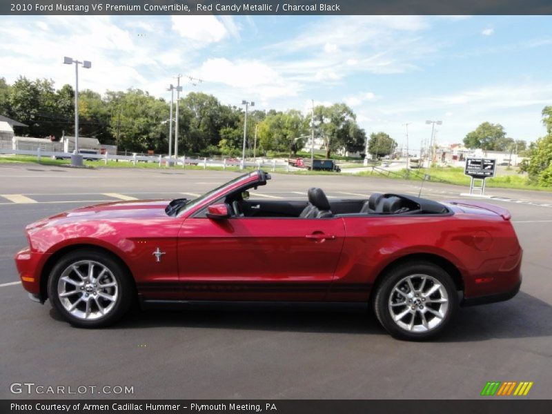 Red Candy Metallic / Charcoal Black 2010 Ford Mustang V6 Premium Convertible