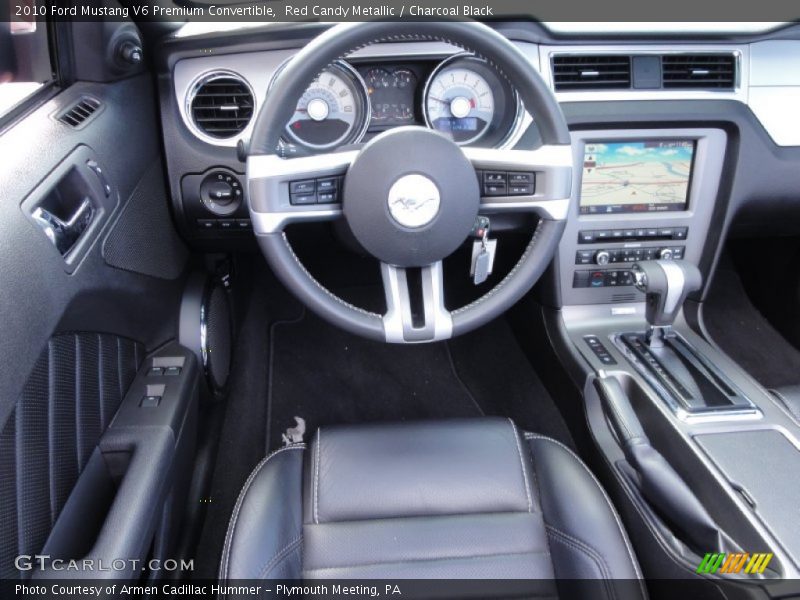 Red Candy Metallic / Charcoal Black 2010 Ford Mustang V6 Premium Convertible