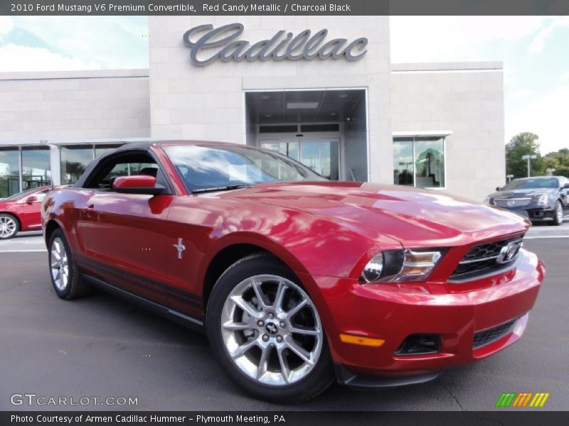 Red Candy Metallic / Charcoal Black 2010 Ford Mustang V6 Premium Convertible