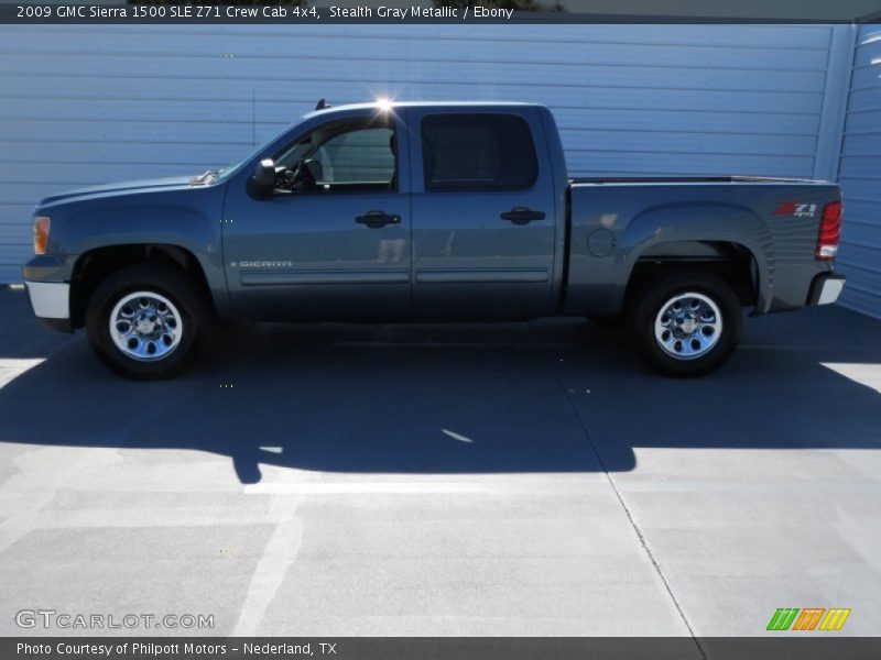 Stealth Gray Metallic / Ebony 2009 GMC Sierra 1500 SLE Z71 Crew Cab 4x4