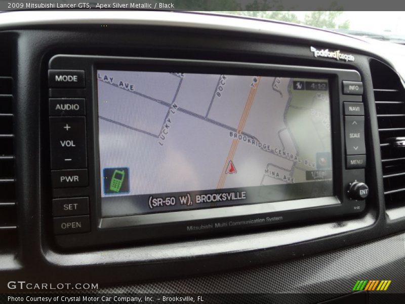 Navigation of 2009 Lancer GTS