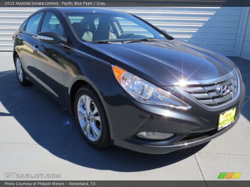 Pacific Blue Pearl / Gray 2013 Hyundai Sonata Limited