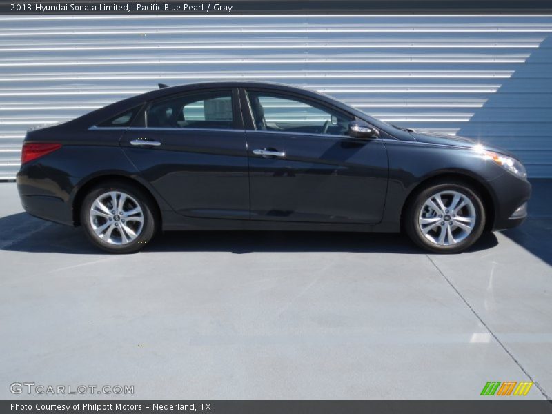 Pacific Blue Pearl / Gray 2013 Hyundai Sonata Limited
