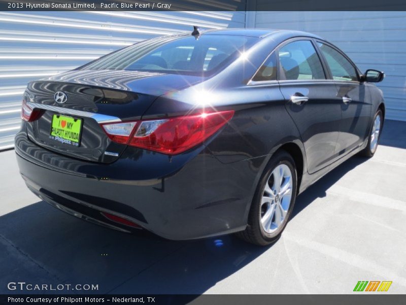Pacific Blue Pearl / Gray 2013 Hyundai Sonata Limited